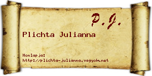 Plichta Julianna névjegykártya